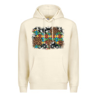 Sandshell autism awareness leopard cowhide background Premium Hoodie - Artiststas