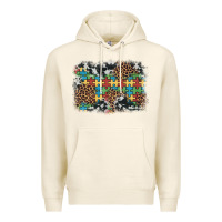 Tofu autism awareness leopard cowhide background Premium Hoodie - Artiststas