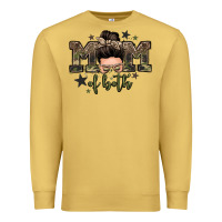 Antique Gold mom of both boys messy bun Premium Sweatshirt - Zillion Design Studio