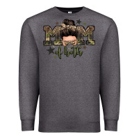 Charcoal Heather mom of both boys messy bun Premium Sweatshirt - Zillion Design Studio