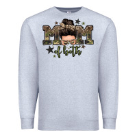 Heather Grey mom of both boys messy bun Premium Sweatshirt - Zillion Design Studio