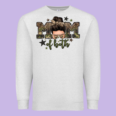 Mom Of Both Boys Messy Bun Premium Sweatshirt Designed By Zillion Design Studio