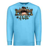 Ocean Blue mom of both boys messy bun Premium Sweatshirt - Zillion Design Studio