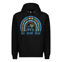 Black in april we wear blue autism awareness leopard rainbow Premium Hoodie - Artiststas