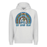 Dove Grey in april we wear blue autism awareness leopard rainbow Premium Hoodie - Artiststas