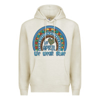 Oatmeal Heather in april we wear blue autism awareness leopard rainbow Premium Hoodie - Artiststas