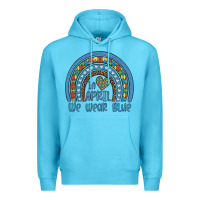 Ocean Blue in april we wear blue autism awareness leopard rainbow Premium Hoodie - Artiststas