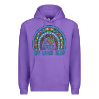 Purple in april we wear blue autism awareness leopard rainbow Premium Hoodie - Artiststas