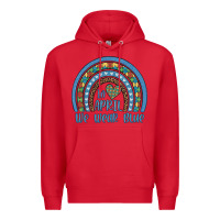 Red in april we wear blue autism awareness leopard rainbow Premium Hoodie - Artiststas