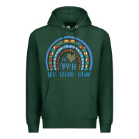 Sports Green in april we wear blue autism awareness leopard rainbow Premium Hoodie - Artiststas