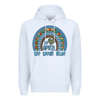 White in april we wear blue autism awareness leopard rainbow Premium Hoodie - Artiststas
