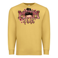 Antique Gold mom of both messy bun Premium Sweatshirt - Zillion Design Studio