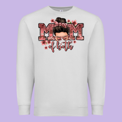 Mom Of Both Messy Bun Premium Sweatshirt Designed By Zillion Design Studio