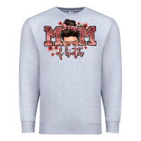 Heather Grey mom of both messy bun Premium Sweatshirt - Zillion Design Studio