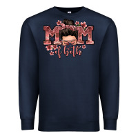 Navy mom of both messy bun Premium Sweatshirt - Zillion Design Studio