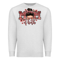 Oatmeal Heather mom of both messy bun Premium Sweatshirt - Zillion Design Studio