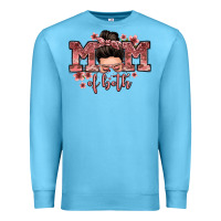 Ocean Blue mom of both messy bun Premium Sweatshirt - Zillion Design Studio