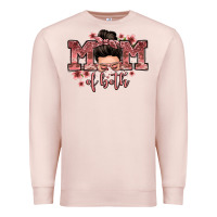 Pale Pink mom of both messy bun Premium Sweatshirt - Zillion Design Studio