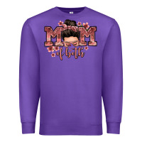 Purple mom of both messy bun Premium Sweatshirt - Zillion Design Studio