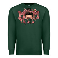 Sports Green mom of both messy bun Premium Sweatshirt - Zillion Design Studio