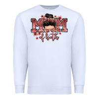 White mom of both messy bun Premium Sweatshirt - Zillion Design Studio