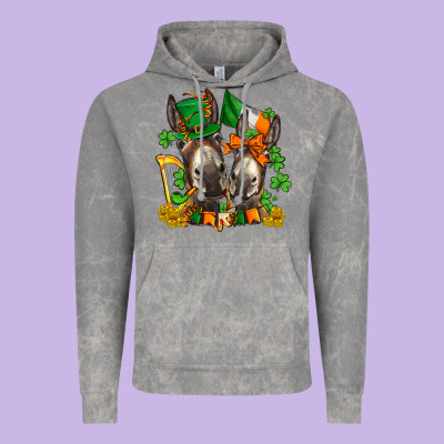 St Patricks Donkeys With  Shamrocks Vintage Hoodie Designed By Adodesignshop