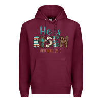 Burgundy he is risen Premium Hoodie - Artiststas