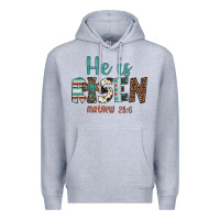 Heather Grey he is risen Premium Hoodie - Artiststas
