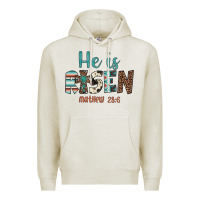 Oatmeal Heather he is risen Premium Hoodie - Artiststas