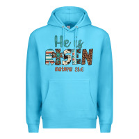 Ocean Blue he is risen Premium Hoodie - Artiststas