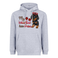 Heather Grey my valentine has paws Heavyweight Hoodie - RanaPortraitStore