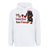 White my valentine has paws Heavyweight Hoodie - RanaPortraitStore