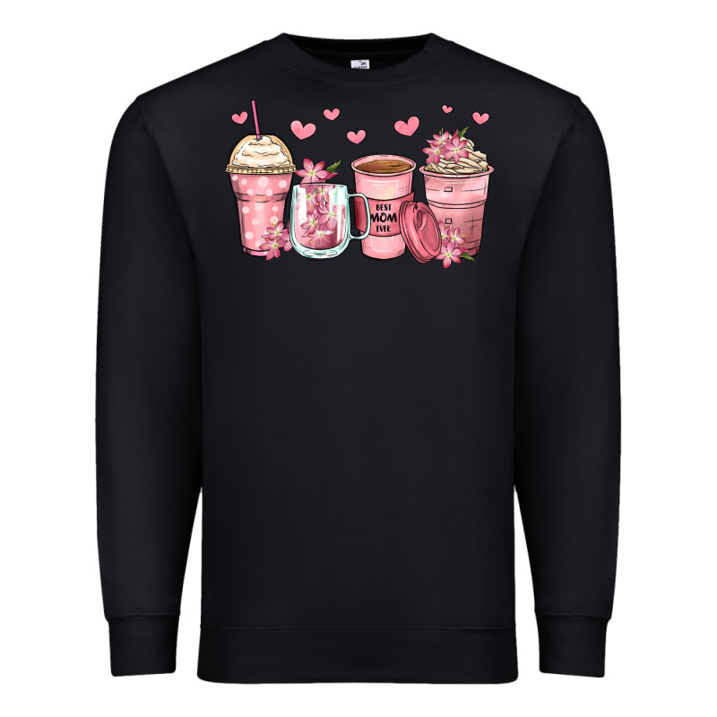 Mother's Day Floral Coffee Cups Premium Sweatshirt by Zillion Design Studio | Teevron