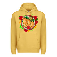 Antique Gold empanadas plate and roses Premium Hoodie - AdoDesignShop