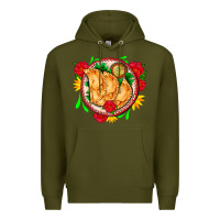 Army Green empanadas plate and roses Premium Hoodie - AdoDesignShop