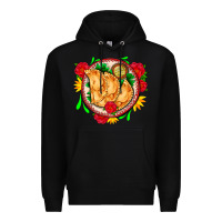 Black empanadas plate and roses Premium Hoodie - AdoDesignShop