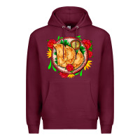 Burgundy empanadas plate and roses Premium Hoodie - AdoDesignShop