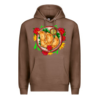 Chestnut empanadas plate and roses Premium Hoodie - AdoDesignShop