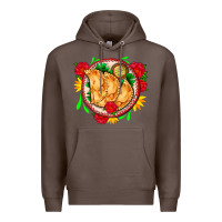 Coffee empanadas plate and roses Premium Hoodie - AdoDesignShop