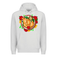 Dove Grey empanadas plate and roses Premium Hoodie - AdoDesignShop