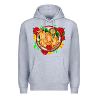 Heather Grey empanadas plate and roses Premium Hoodie - AdoDesignShop