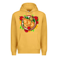 Mustard empanadas plate and roses Premium Hoodie - AdoDesignShop