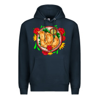 Navy empanadas plate and roses Premium Hoodie - AdoDesignShop
