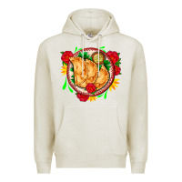 Oatmeal Heather empanadas plate and roses Premium Hoodie - AdoDesignShop