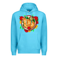 Ocean Blue empanadas plate and roses Premium Hoodie - AdoDesignShop