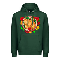 Sports Green empanadas plate and roses Premium Hoodie - AdoDesignShop