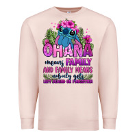 Pale Pink ohana means family Premium Sweatshirt - Zillion Design Studio