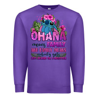 Purple ohana means family Premium Sweatshirt - Zillion Design Studio