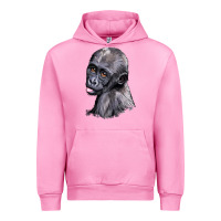 Fuchsia Pink Baby Gorilla Head Urban Hoodie - LillyAllenDesigns