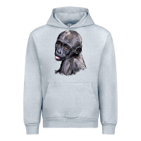 Heather Grey Baby Gorilla Head Urban Hoodie - LillyAllenDesigns